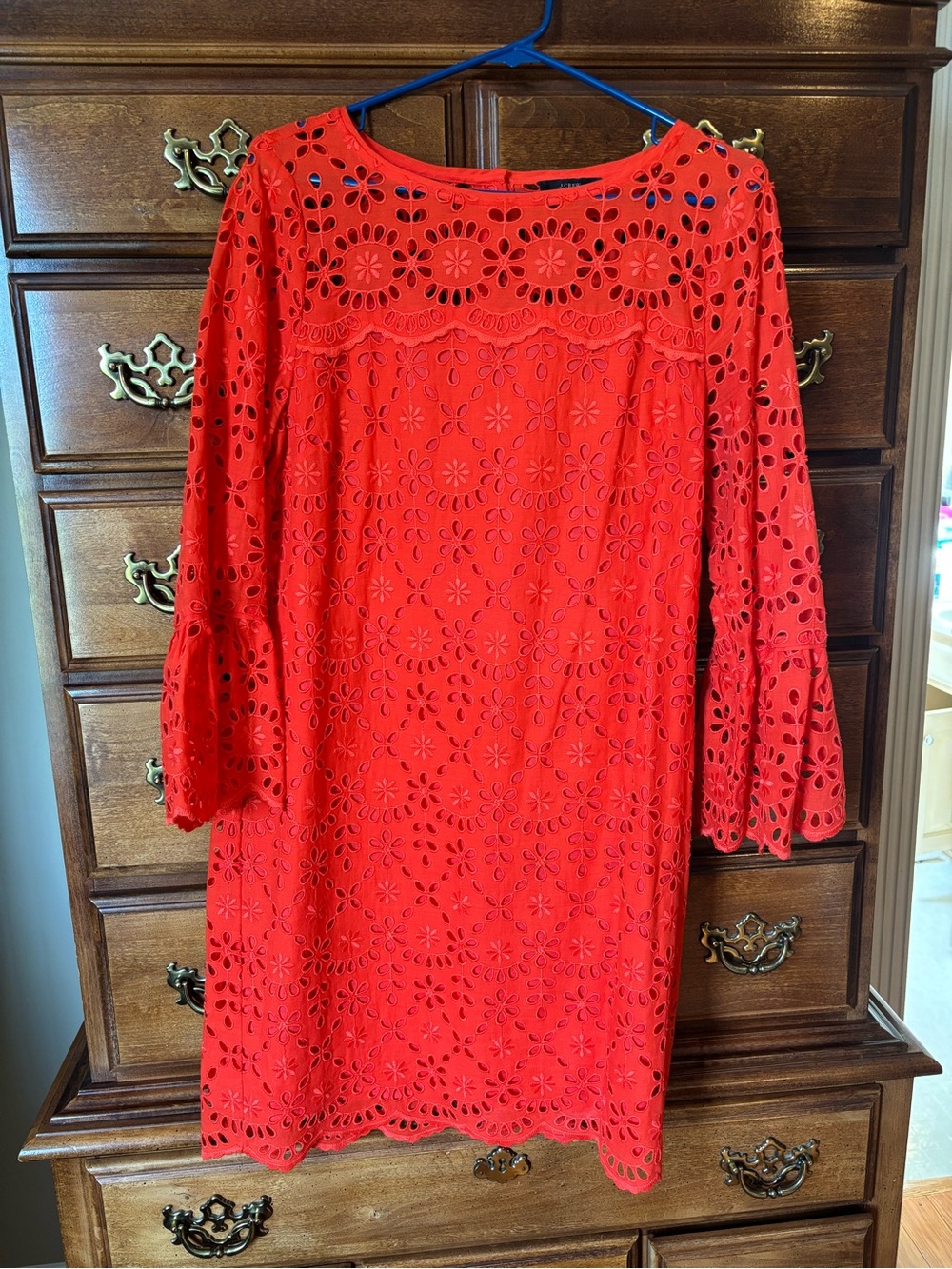 J. Crew Eyelet Shift Dress - Coral